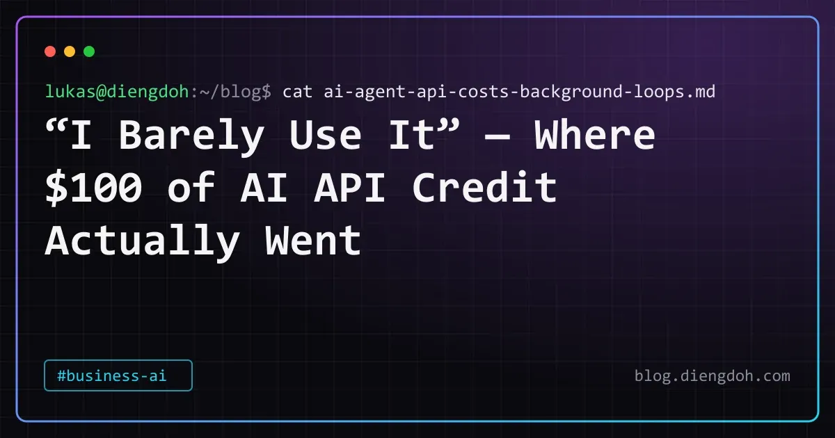 “I Barely Use It” — Where $100 of AI API Credit Actually Went