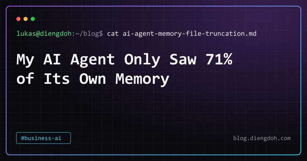 My AI Agent Only Saw 71% of Its Own Memory