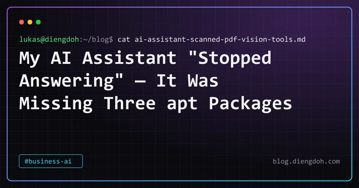 My AI Assistant "Stopped Answering" — It Was Missing Three apt Packages