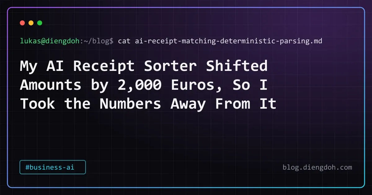 My AI Receipt Sorter Shifted Amounts by 2,000 Euros, So I Took the Numbers Away From It