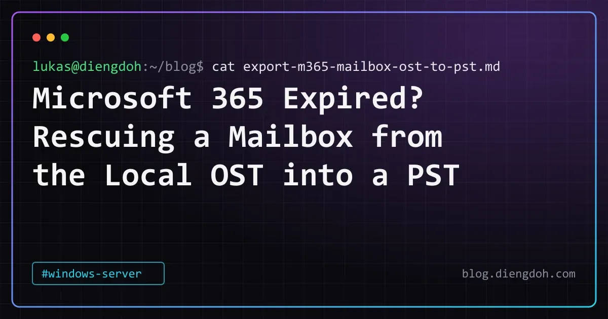 Microsoft 365 Expired? Rescuing a Mailbox from the Local OST into a PST