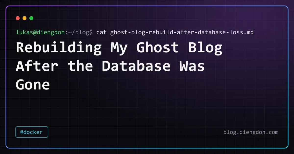 Rebuilding My Ghost Blog After the Database Was Gone