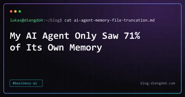 My AI Agent Only Saw 71% of Its Own Memory